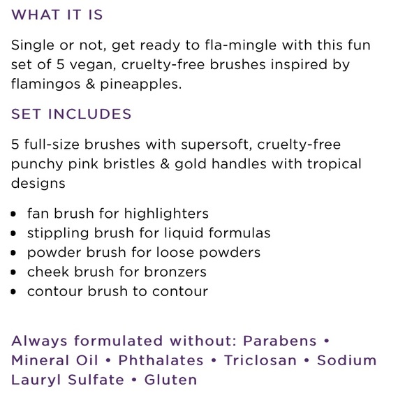 🎉HP🍍Tarte Let’s Flamingle Brush Set🦩 - Picture 3 of 5
